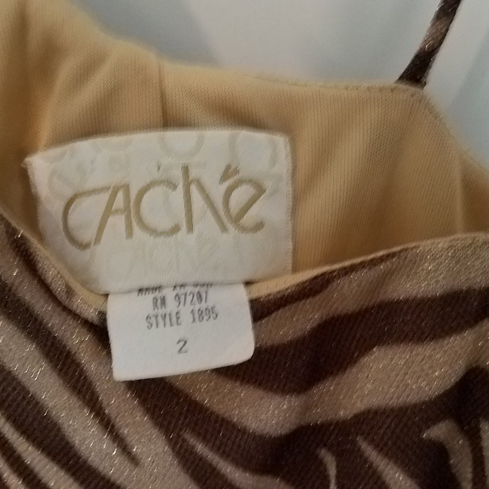 Cache' gold and brown metallic maxi